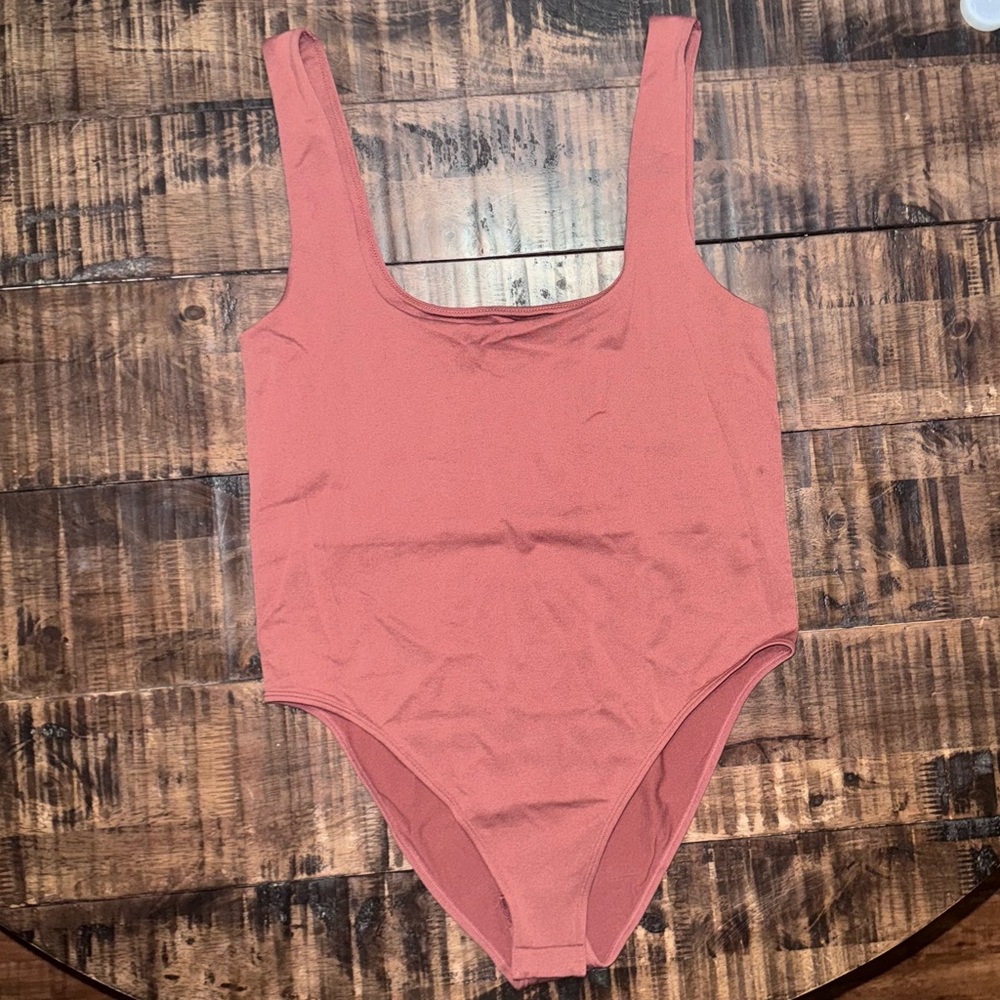 A New Day Pink Bodysuit with Scoop Neckline